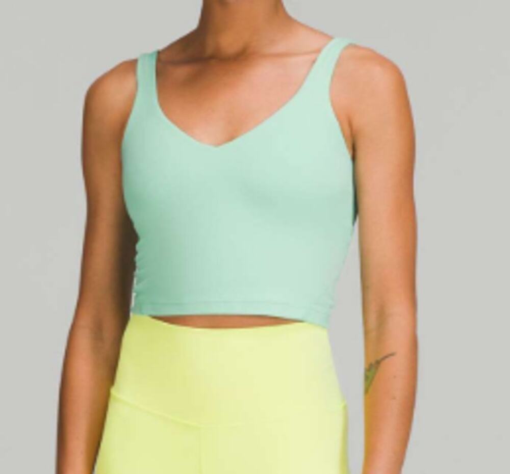 Lululemon Align Cropped Athletic V Neck Tank Top Wild Mint Size 2